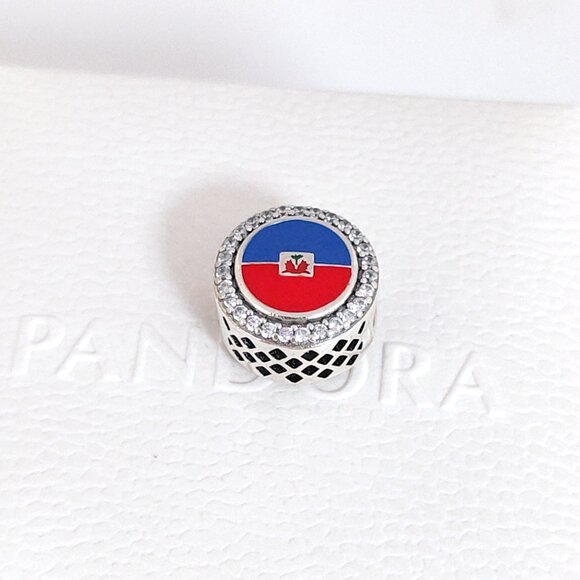 Pandora Haiti Flag Exclusive Bead Charm S925 Silver with box - Picture 7 of 7